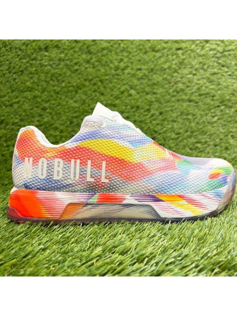 Nobull Journey Pride Moves Womens Size 7 White Orange Training Shoes Sneakers